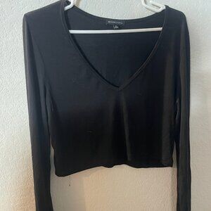 Black Long Sleeve Beyond Yoga Crop Top